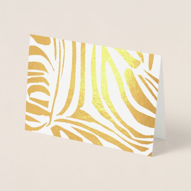 Bold Black and White Zebra Print Pattern Foil Card (Front)
