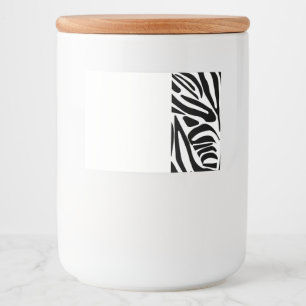 Bold Black and White Zebra Print Pattern Food Label