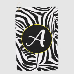 Bold Black and White Zebra Print Pattern Golf Towel