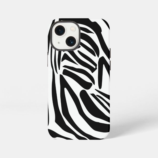 Bold Black and White Zebra Print Pattern iPhone Case (Back)