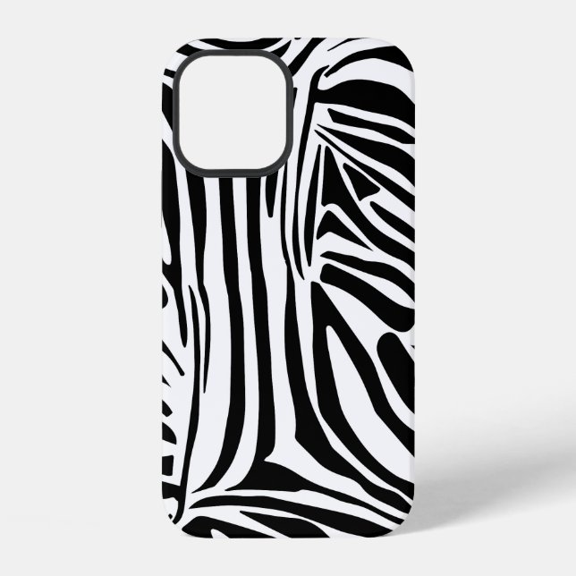 Bold Black and White Zebra Print Pattern iPhone Case (Back)