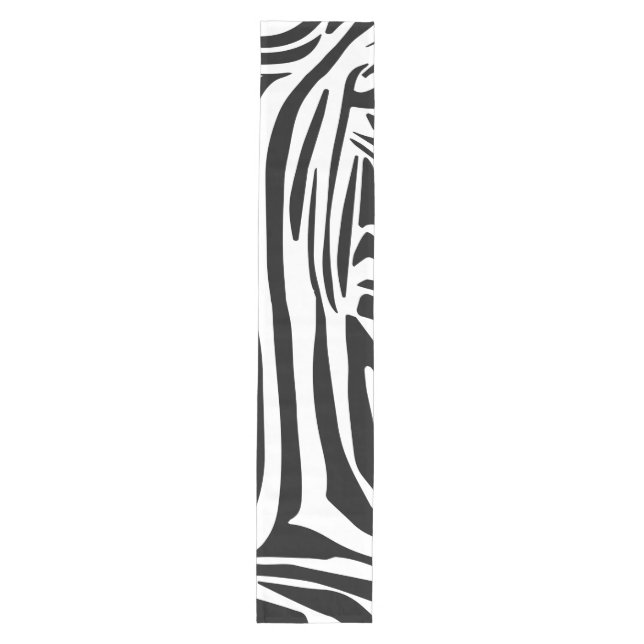 Bold Black and White Zebra Print Pattern Medium Table Runner (Front)
