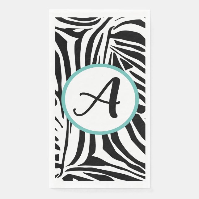Bold Black and White Zebra Print Pattern Napkin (Front)