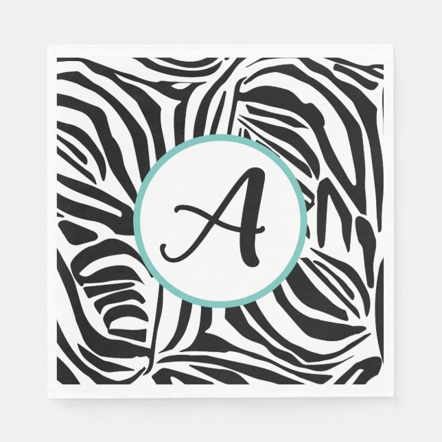 Bold Black and White Zebra Print Pattern Napkin (Front)