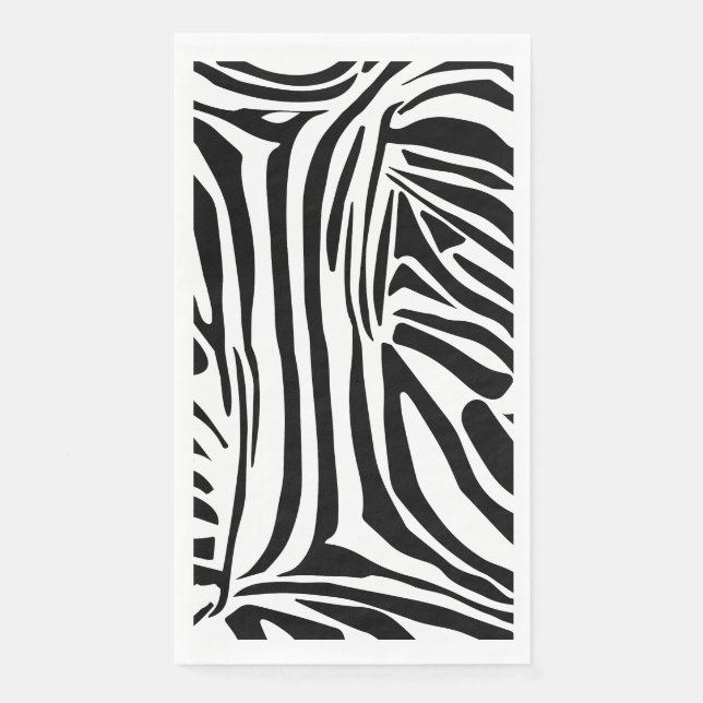 Bold Black and White Zebra Print Pattern Napkin (Front)
