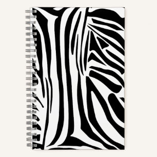 Bold Black and White Zebra Print Pattern Notebook