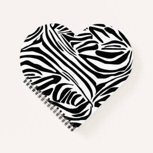 Bold Black and White Zebra Print Pattern Notebook