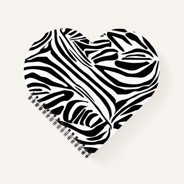 Bold Black and White Zebra Print Pattern Notebook (Front)