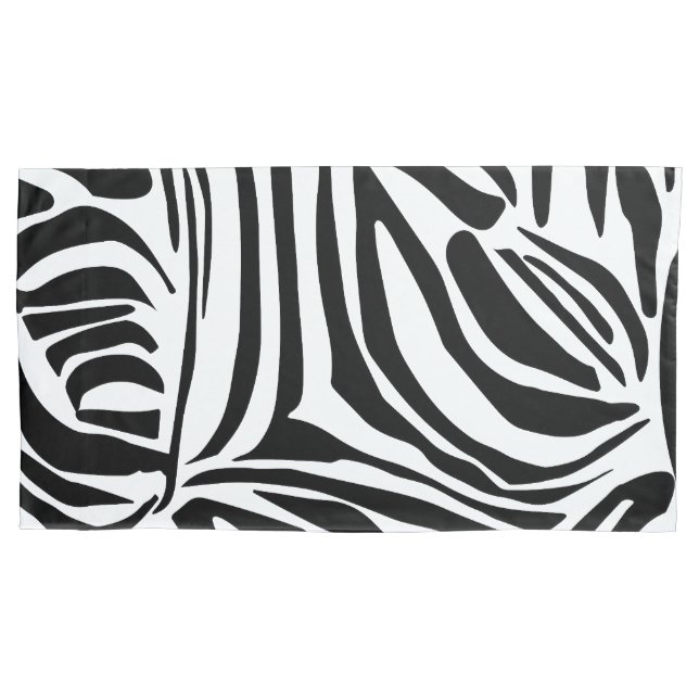 Bold Black and White Zebra Print Pattern Pillowcase (Front-Left)