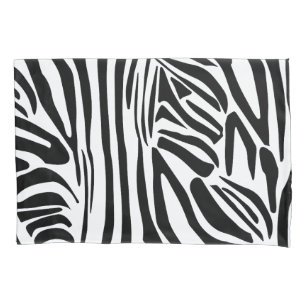 Bold Black and White Zebra Print Pattern Pillowcase