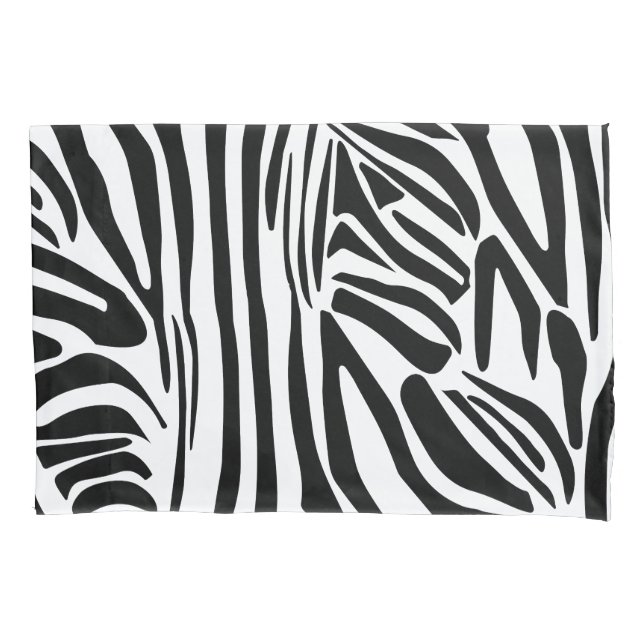 Bold Black and White Zebra Print Pattern Pillowcase (Front)