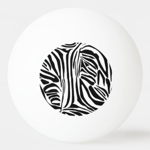 Bold Black and White Zebra Print Pattern Ping Pong Ball