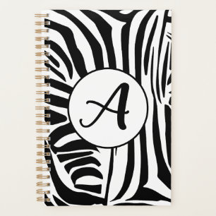 Bold Black and White Zebra Print Pattern Planner