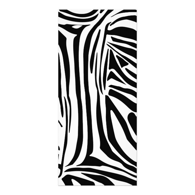 Bold Black and White Zebra Print Pattern Rack Card (Front)