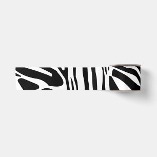 Bold Black and White Zebra Print Pattern Satin Ribbon