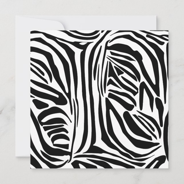 Bold Black and White Zebra Print Pattern Save The Date (Front)