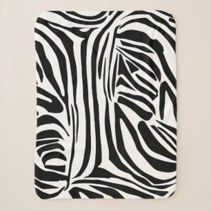Bold Black and White Zebra Print Pattern Sherpa Blanket