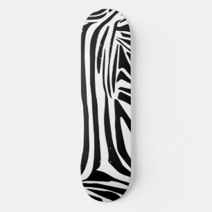 Bold Black and White Zebra Print Pattern Skateboard
