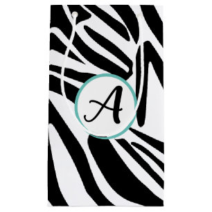 Bold Black and White Zebra Print Pattern Small Gift Bag