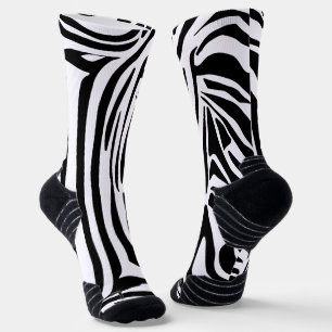 Bold Black and White Zebra Print Pattern Socks
