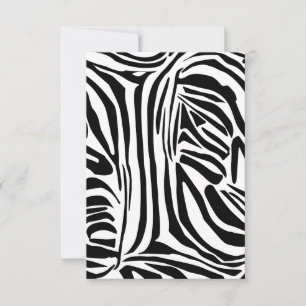 Bold Black and White Zebra Print Pattern Thank You Card