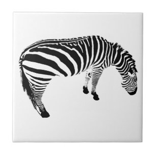 Bold Black and White Zebra Print Pattern Tile
