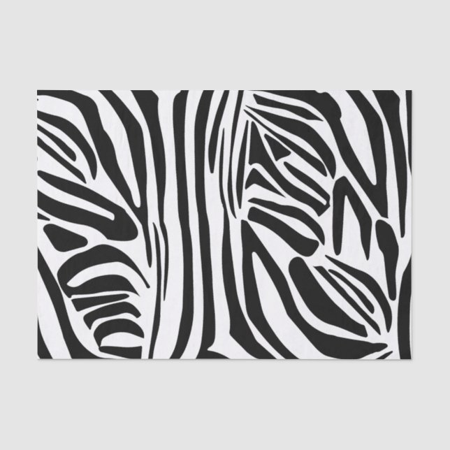 Bold Black and White Zebra Print Pattern Tissue Paper (Front)