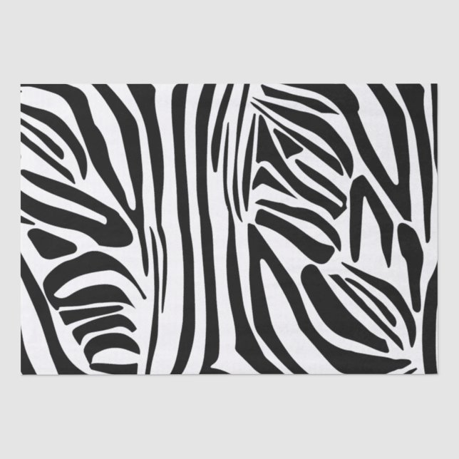 Bold Black and White Zebra Print Pattern Tissue Paper (Front)
