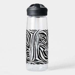 Bold Black and White Zebra Print Pattern Water Bottle