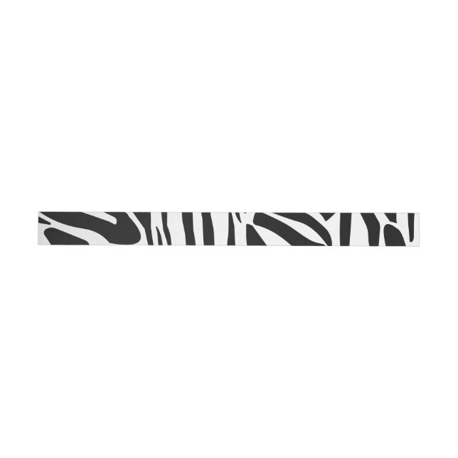 Bold Black and White Zebra Print Pattern Wrap Around Label (Individual)