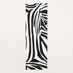 Bold Black and White Zebra Print Pattern Yoga Mat