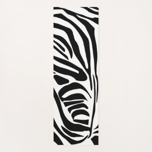 Bold Black and White Zebra Print Pattern Yoga Mat