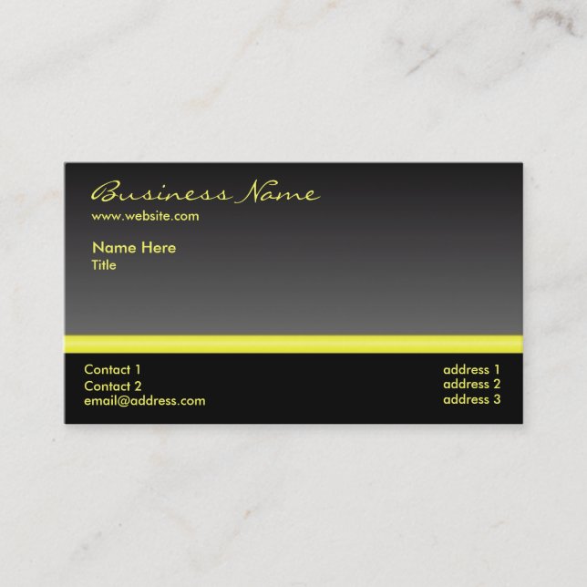 Bold Black and Yellow business card (Front)