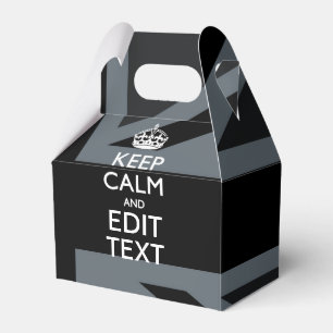Bold Black Black Keep Calm Your Text Union Jack Favour Box