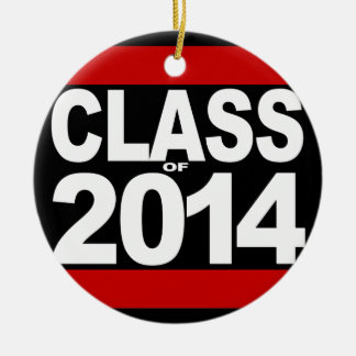 Bold Black Block Class of 2014 Graduation Ceramic Tree Decoration