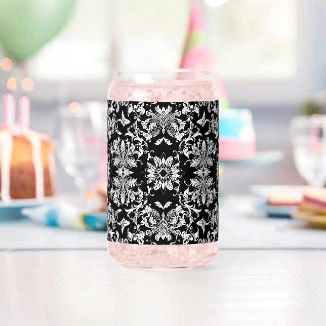 Bold Black Botanical Design: Striking Nature Can Glass (Insitu (Birthday))