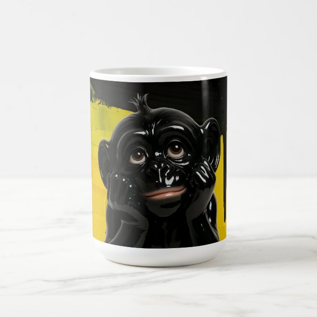 Bold Black Chimp Coffee Mug (Center)