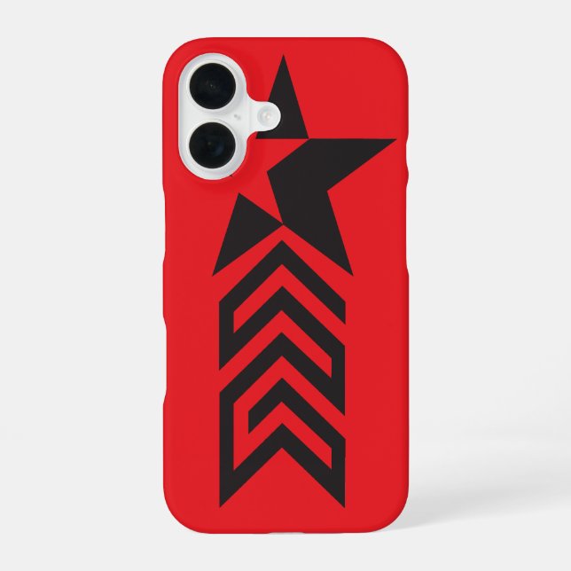 Bold Black Geometric Star iPhone 16 Case (Back)