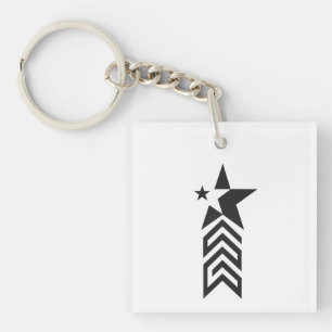 Bold Black Geometric Star Key Ring