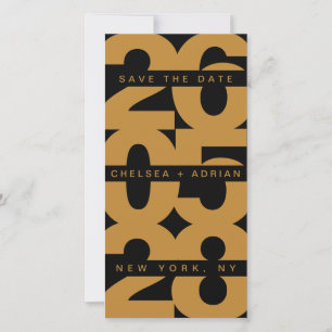 Bold Black Gold Typography Wedding Save The Date