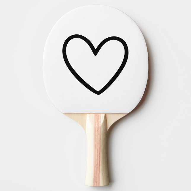 Bold Black Graphic Heart | Ping Pong Paddle (Front)
