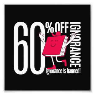 Bold Black Ignorance Banned Book Character Academi Photo Print
