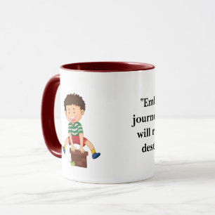 Bold Black Inspirational Journey Quote Mug