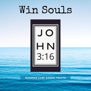 Bold Black John 3:16 Gospel Tract Business Card