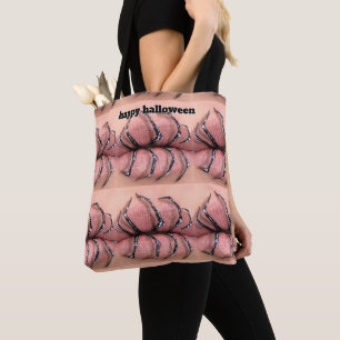 Bold Black Line Lips – Edgy Minimalist Lip Art Tote Bag