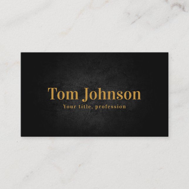 Bold Black Modern Gold Lettering Business Service Business Card (Front)