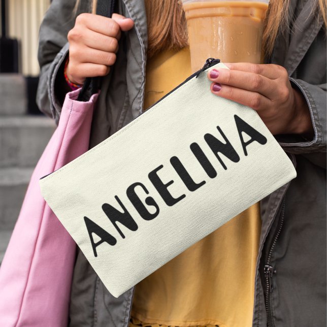 Bold Black Name Script  Accessory Pouch (Creator Uploaded)