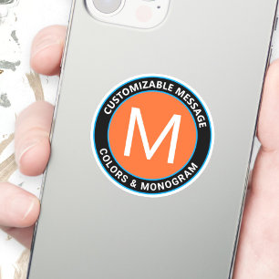 Bold Black Orange Blue Circular Text