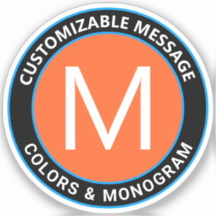 Bold Black Orange Blue Circular Text