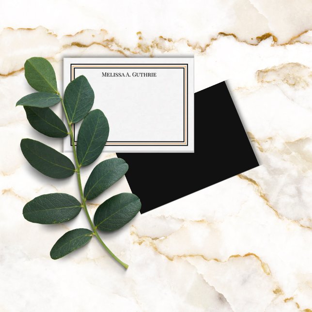 Bold Black Orange Border Personalised Name Card (Creator Uploaded)